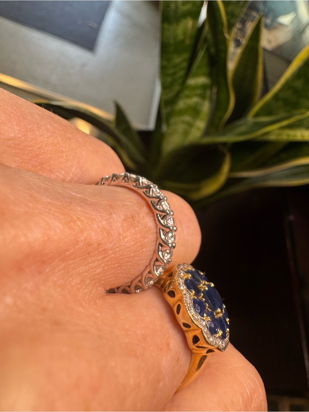 Platinum $6550. Blue Nile Diamond Eternity Band Ring - Picture 12 of 16
